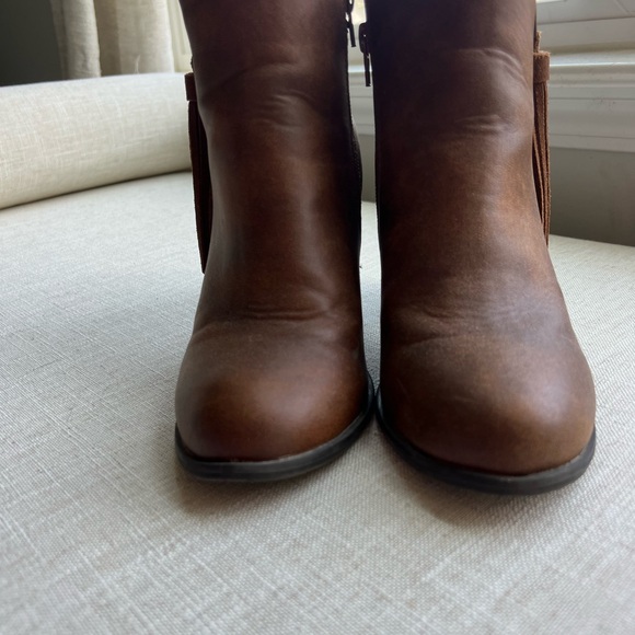 Esprit Rowdy Ankle Boots Womens Brown Side Zip Tassel - Picture 2 of 4